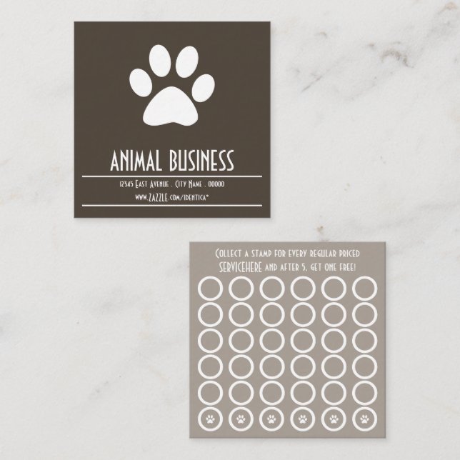 pet paw stamp card (Front/Back)