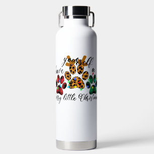 Pet Paws Have Yourself A Furry Little Christmas Water Bottle