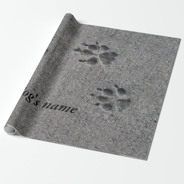 Pet Paws in Cement – Always There Wrapping Paper (Unrolled)