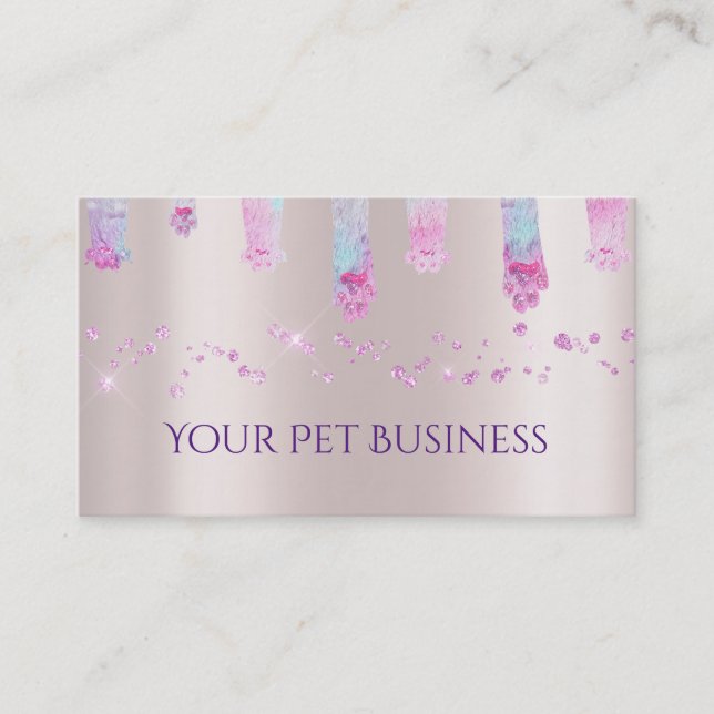 pet paws logo business card (Front)
