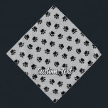 Pet Paws Pattern Bandanna<br><div class="desc">Animals paws. Seamless pattern. Custom background colour. Custom text.</div>