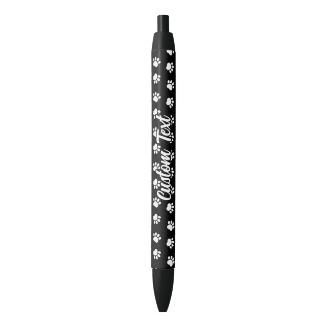 Pet Paws Pattern Black Ink Pen (Front Vertical)