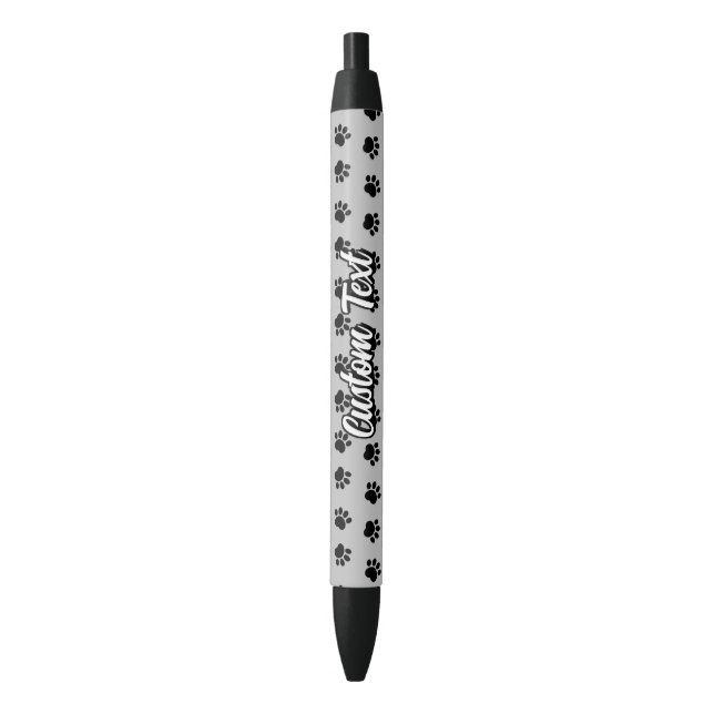 Pet Paws Pattern Black Ink Pen (Front Vertical)