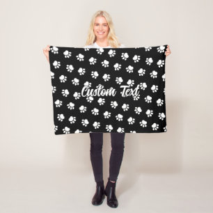 Pet Paws Pattern Fleece Blanket