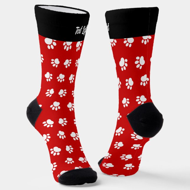 Pet Paws Pattern Socks (Angled)