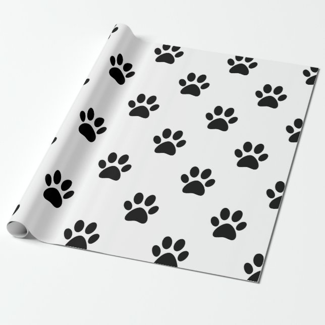 Pet Paws Pattern Wrapping Paper (Unrolled)