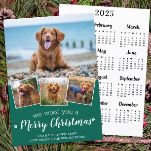 Pet Photo 2025 Calendar Woof You Merry Christmas Holiday Card