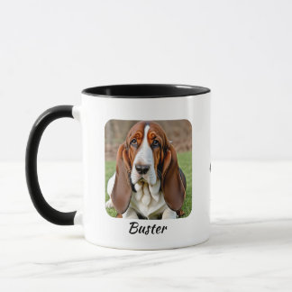 Pet Photo Basset Hound Brown Personalise Mug