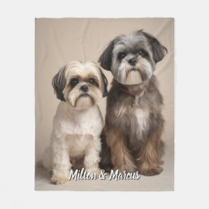 Pet Photo Blanket with name Cute Memorial Gift