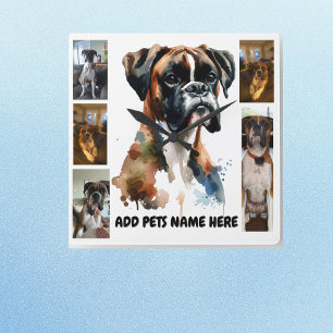 Pet Photo Boxer Personalise Square Wall Clock