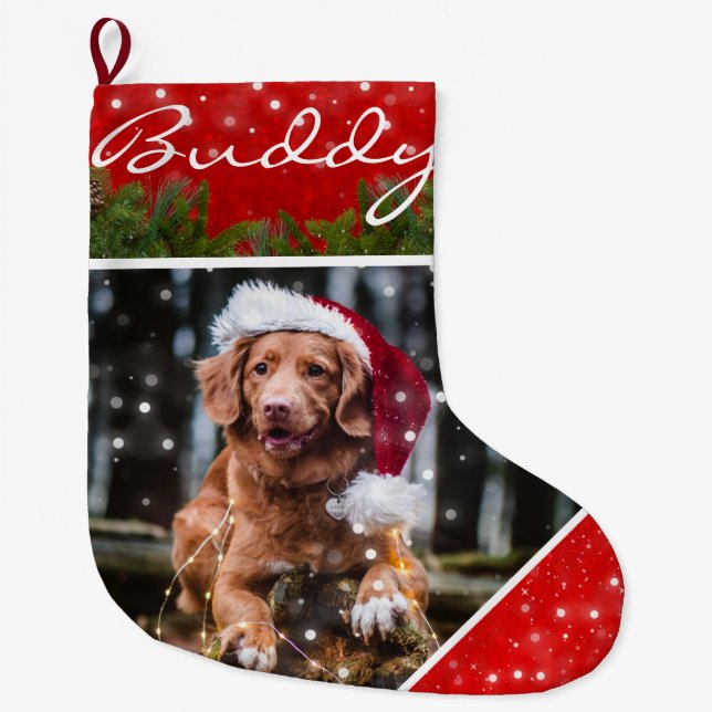 Pet Photo Christmas Personalised Stocking (Front)