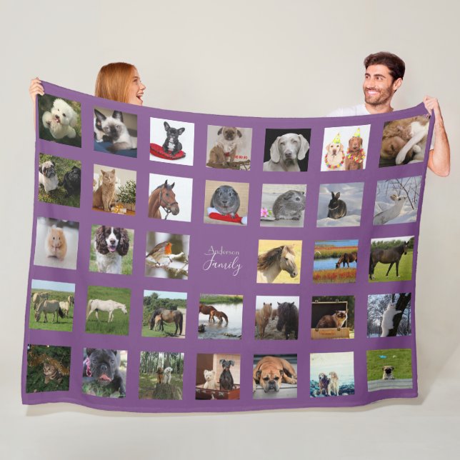 PET Photo Collage Blanket - Keepsake/Memorial Purp (In Situ)