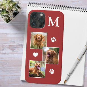 Pet Photo Collage Modern Orange Dog Case-Mate iPhone Case
