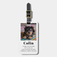 Pet Photo Contact Information Luggage Tag