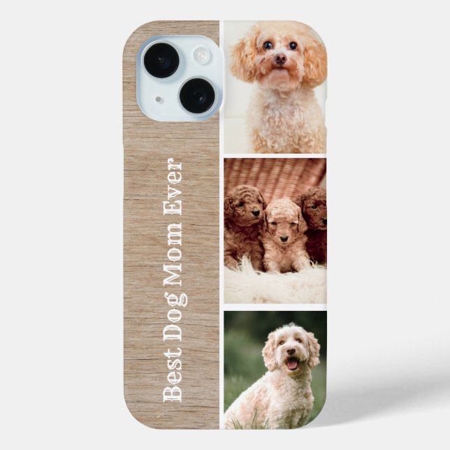 Pet Photo Custom Text Wood Background Case-Mate iPhone Case (Back)