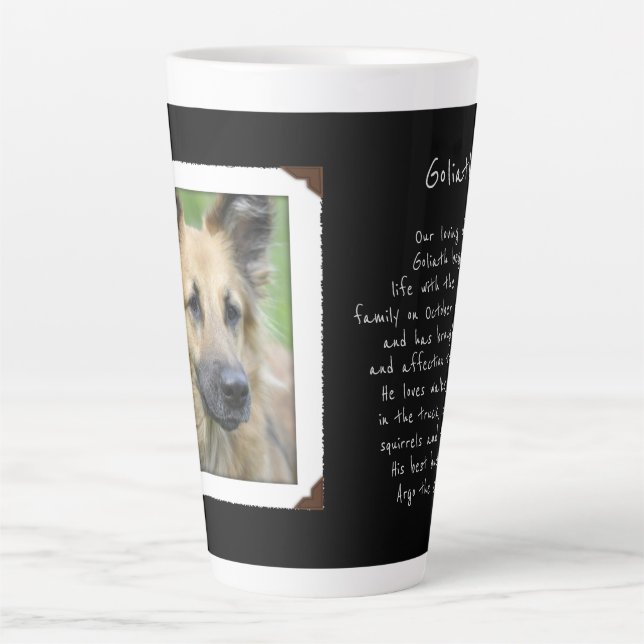 Pet Photo Dedication Memory Wording Latte Mug (Front)