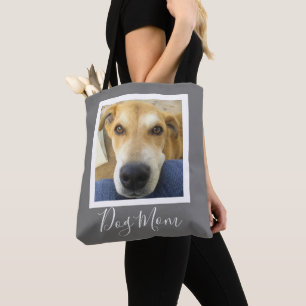 Pet Photo Dog Mum Grey White Tote Bag