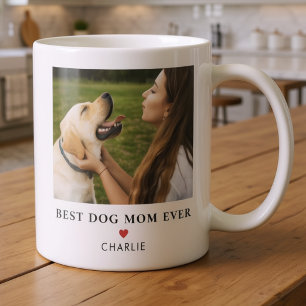 Pet Photo Dog Mum Name Modern Simple Coffee Mug