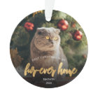 Pet Photo First Christmas Forever Home Gold Script