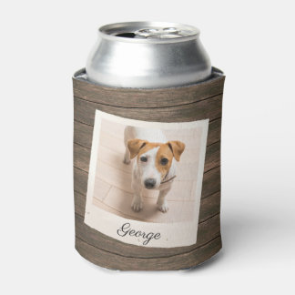 Pet Photo Frame Rustic Wood Personalised Can Cooler