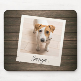 Pet Photo Frame Rustic Wood Personalised Mouse Mat