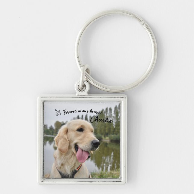 Pet Photo Keepsake Memorial Gift Key Ring (Front)
