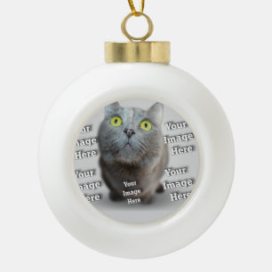 PET Photo ✨ Lovely Custom Ceramic Ball Christmas Ornament