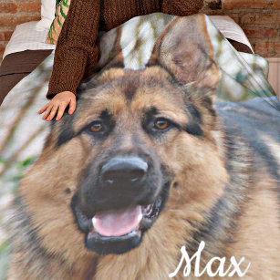 Pet Photo Memorial - Add Your Photo - Dog Photo Fleece Blanket