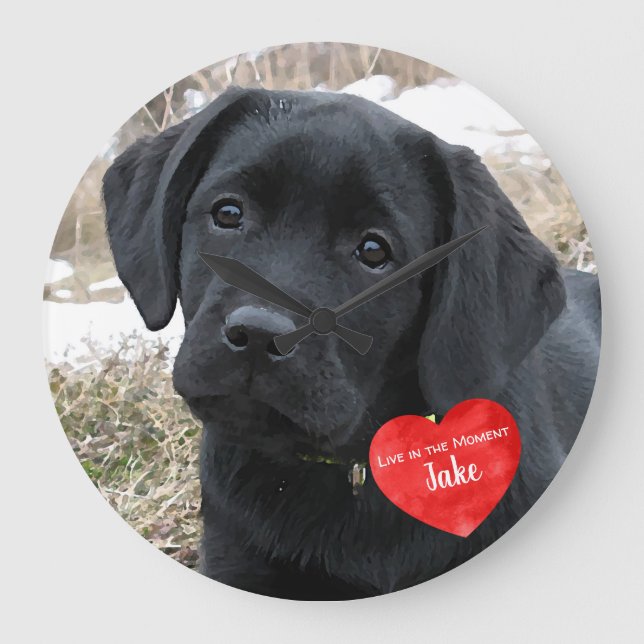 Pet Photo Memorial - Add Your Photo - Dog Photo Large Clock (Front)