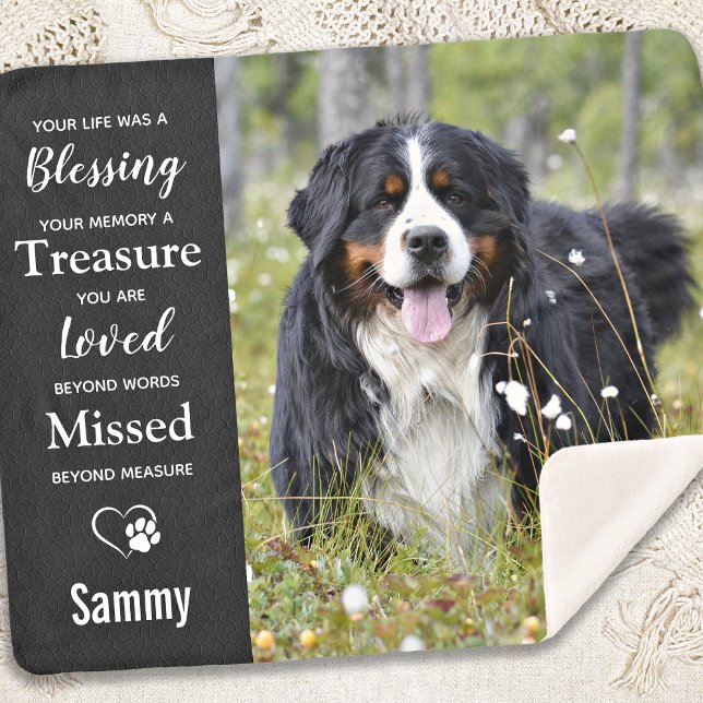 Pet Photo Memorial - Add Your Photo - Dog Photo Sherpa Blanket (Creator Uploaded)