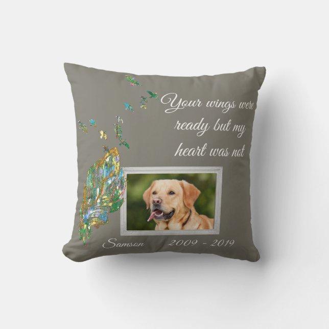 Pet Photo Memorial Customise Feather Birds Cushion (Front)