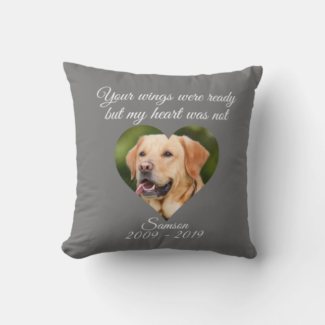 Pet Photo Memorial Customise Heart Photo Cushion (Front)