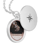 Pet Photo Memorial Keepsake Paw Prints Rose Gold Locket Necklace (Front Left)