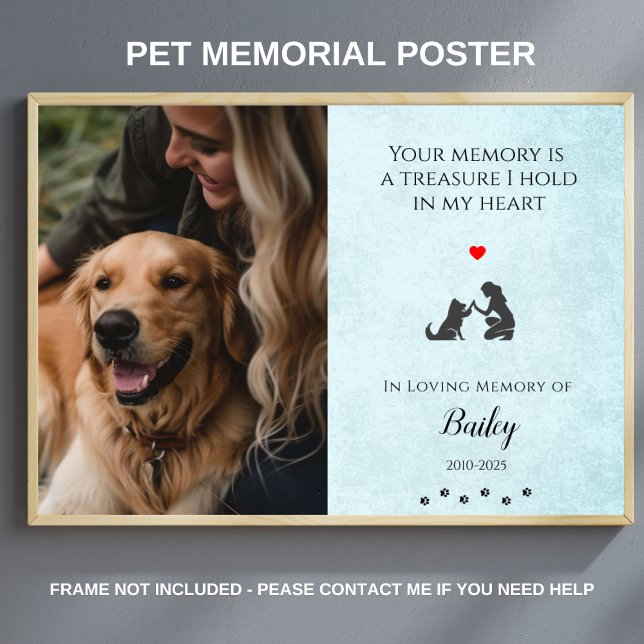 Pet Photo Memorial  Pet Loss Quote Personalised Poster (Creator Uploaded)