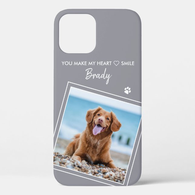 Pet Photo Modern Quote Grey Cat Dog Case-Mate iPhone Case (Back)