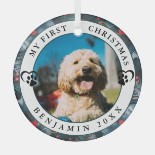 Pet Photo My First Christmas Glass Tree Decoration