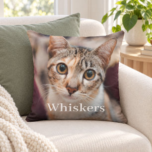 Pet Photo Name Cat Keepsake Cushion