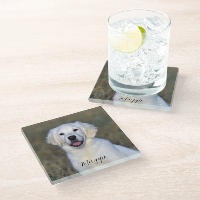 Pet Photo Name Coaster (Angled)