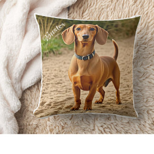 Pet Photo & Name Dachshund Personalize Cushion