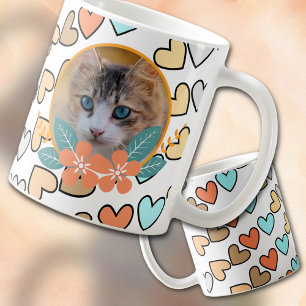 Pet Photo on Hearts Coffee Mug