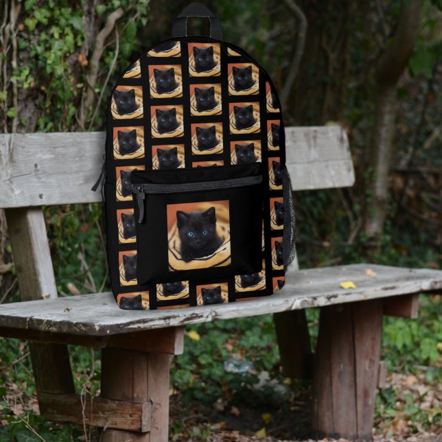 Pet Photo Pattern Black Backpack  (Creator Uploaded)