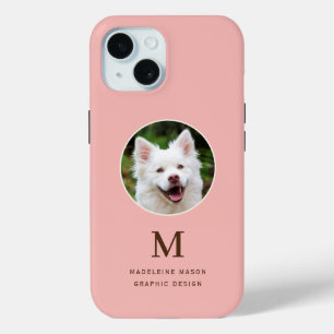 Pet Photo Peach Personalised iPhone 15 Case