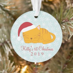 Pet Photo - Personalised Orange Tabby Cat Ornament