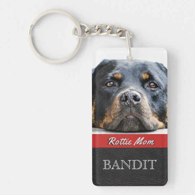 Pet Photo Personalised | Rottie Mum Rottweiler Dog Key Ring (Front)