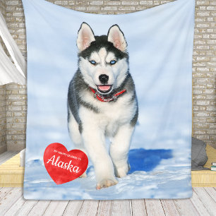 Pet Photo Personalised Simple Chic Dog Lover Fleece Blanket