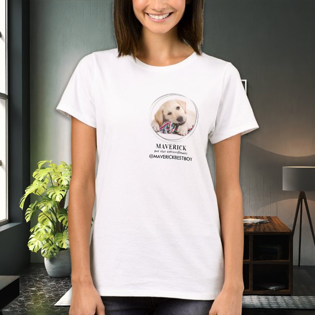 Pet Photo Personalised Social Media Insta Famous T-Shirt (Creator Uploaded)