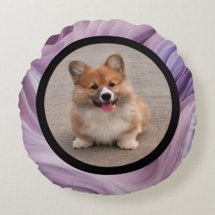 Pet photo - purple colour round cushion