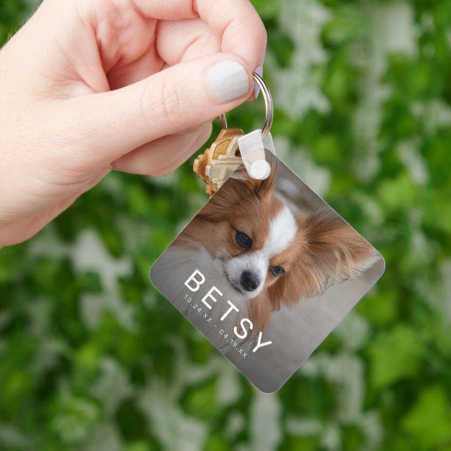 Pet Photo Rainbow Bridge Memorial Key Ring (Hand)