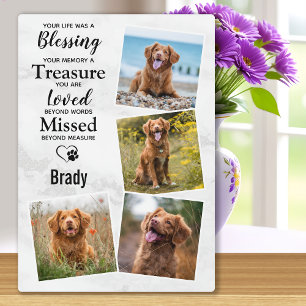 Pet Photo Remembrance Keepsake Dog Photo Memorial Plaque