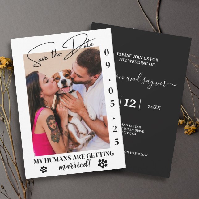 Pet Photo Simple Wedding Save the Date Online Invitation (Creator Uploaded)